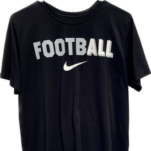 Nike Football Swish Logo T-shirt Men’s Size Medium Black